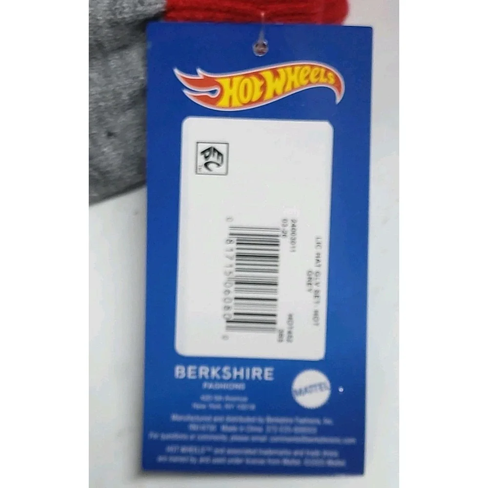 Hot Wheels Boys' Beanie Hat & Gloves Set NWT Winter Wear